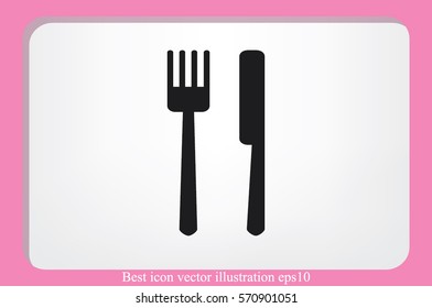 fork and knife icon vector illustration eps10. Iso.ated badge for website or app - stock infographics.
