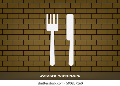 fork and knife icon vector illustration eps10. Isolated badge for website or app - stock infographics