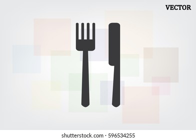 fork and knife icon vector illustration eps10. Isolated badge for website or app - stock infographics