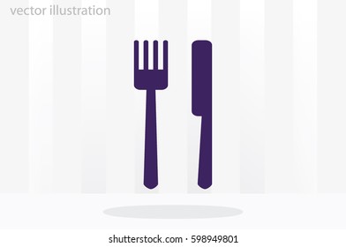 fork and knife icon vector illustration eps10. Isolated badge for website or app - stock infographics