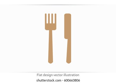 fork and knife icon vector illustration eps10. Isolated badge for website or app - stock infographics
