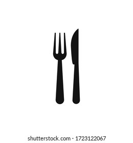 Fork and knife icon vector. Lunch or dinner sign