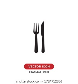 Fork and knife icon vector. Lunch or dinner sign