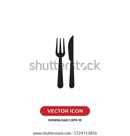 Fork and knife icon vector. Lunch or dinner sign