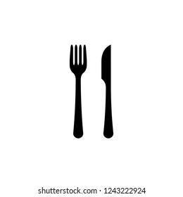 fork and knife icon vector on white background