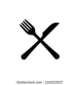 fork and knife icon vector on white background