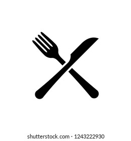 fork and knife icon vector on white background