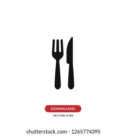 Fork and knife icon vector. Restaurant symbol.