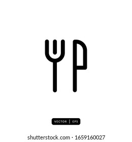 Vektorillustration des Gabel- und Kniffesymbols - Zeichen oder Symbol
