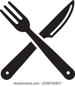 Fork and Knife Icon Vector Silhouette , Fork and Knife Vector Silhouette , Fork and Knife Line Art Illustration Drawing