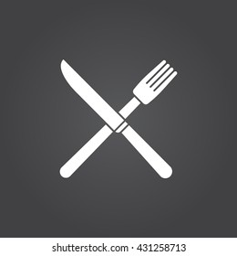 fork knife icon vector, solid logo illustration, restaurant pictogram isolated on black