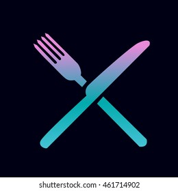 fork knife icon vector, solid logo illustration, restaurant pictogram. Food 