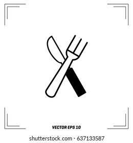 Fork and Knife icon vector, solid illustration, pictogram isolated on white