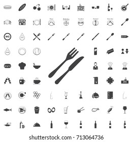 Fork and Knife icon vector, solid illustration, pictogram black icon on the white background restaurant cafe set Flat vector illustration