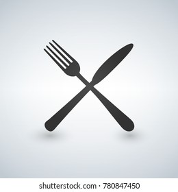 Fork and Knife icon vector, solid illustration, pictogram isolated on gray