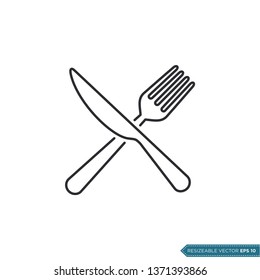 Fork and Knife Icon Vector Template