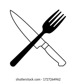 Fork and Knife icon vector.Isolated on blank background. cutlery vector illustration.