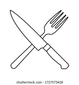Fork and Knife icon vector.Isolated on blank background. cutlery vector illustration.