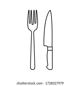 Fork and Knife icon vector.Isolated on blank background. cutlery vector illustration.