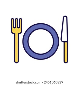 Icono de tenedor y cuchillo con fondo blanco Vector ilustración de stock