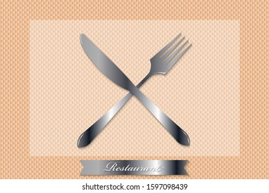 Fork and knife  icon.Paper cut style.Premium design elements for menu or restaurant logo