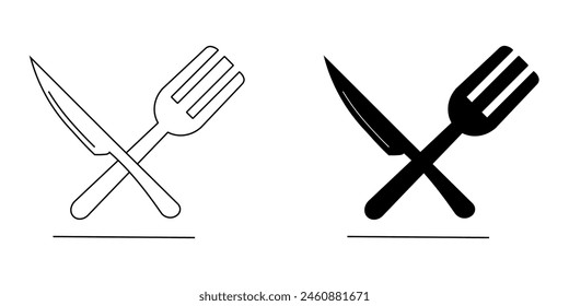 Fork and Knife Icons of restaurant collection In Trendy Design Vector ilustration