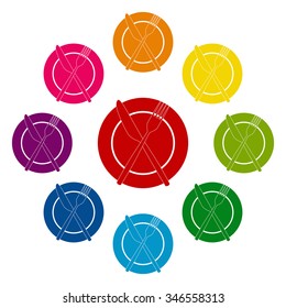 Fork and Knife Icons set.
