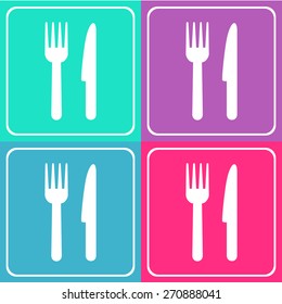 fork knife icons set great for any use. Vector EPS10.
