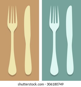 fork and knife icons set great for any use. Vector EPS10.
