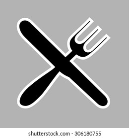 fork and knife icons set great for any use. Vector EPS10.