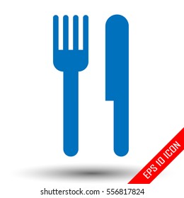 Fork and knife icons. Simple logos of fork and knife isolated on white background. Restaurant symbol. Vector illustration.