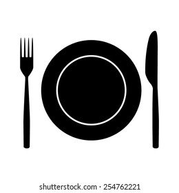 Fork and Knife Icons. Vector illustration