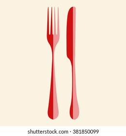 fork and knife - illustration 