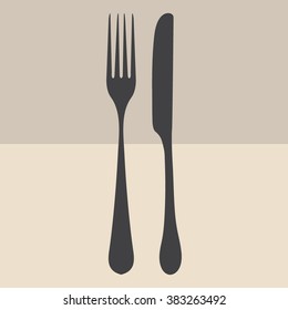 fork and knife - illustration 