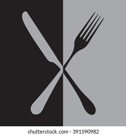 fork and knife - illustration 