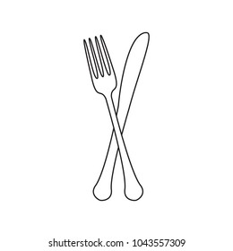 Fork and knife illustration. Vector