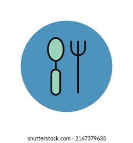 Fork and knife Isolated Vector icon which can easily modify or edit

