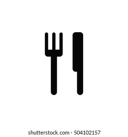 Fork and Knife (Line Art in Flat Style Vector Illustration Icon Design)