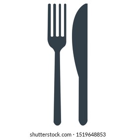 Fork and knife line art vector icon. Isolated white background.