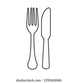 Fork and knife line icon