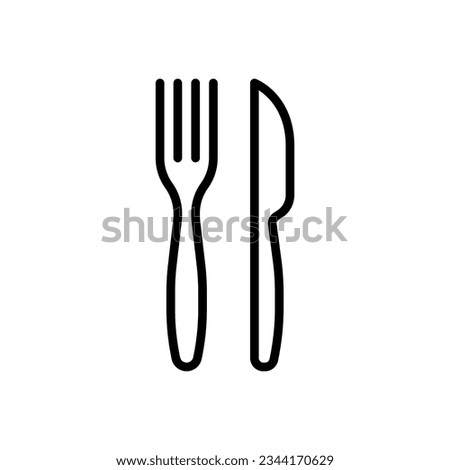 fork and knife line icon