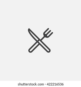 Fork Knife Line Icon, Outline Vector Logo Illustration, Linear Pictogram Isolated On White