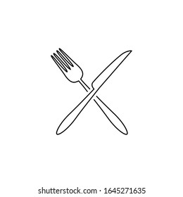 Gabel- und Messerliniensymbol-Vektorillustration. Iss Symbol. Vektorillustration