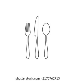 Fork and knife line icon vector. Eat symbol. Vector flat sign