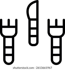 Fork and Knife Line Vector Icon Design