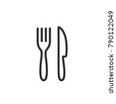 Fork and knife. linear icon. Line with Editable stroke