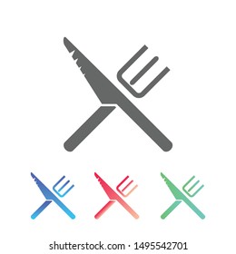 Fork and knife. linear icon. Line with Editable stroke