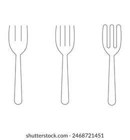 Fork and knife. linear icon. Line with Editable stroke. Fork and spoon icon set. spoon icon. Eps10.