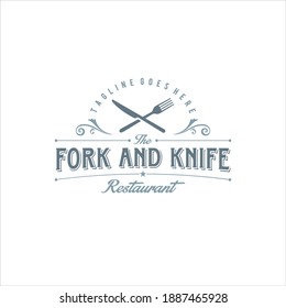 Fork and Knife Logo Design Vector Image