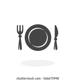 Fork and knife menu icon isolated on white background. Restaurant vector logo. Flat design style. Modern vector pictogram for web graphics - stock vector